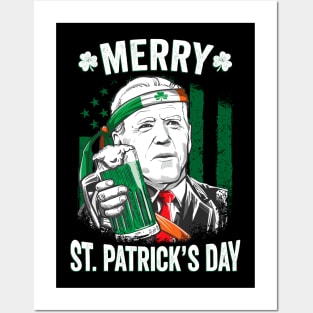 Funny Leprechaun Biden Merry St. Patrick's Day Posters and Art